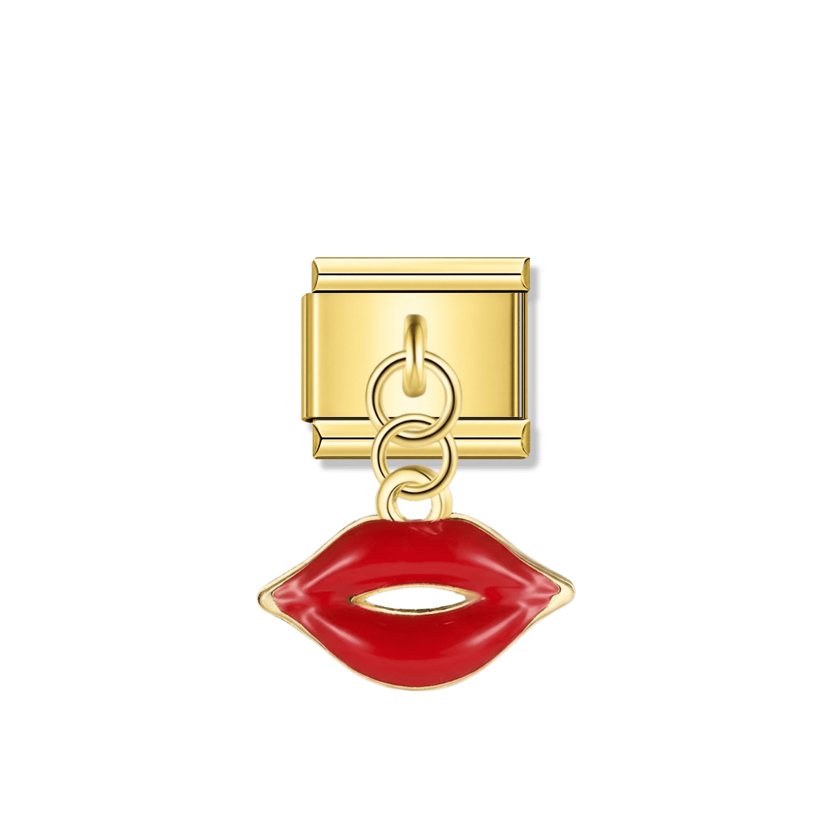 Sexy Lips – gold Italian pendant charm by Italycharm