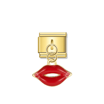 Sexy Lips – gold Italian pendant charm by Italycharm