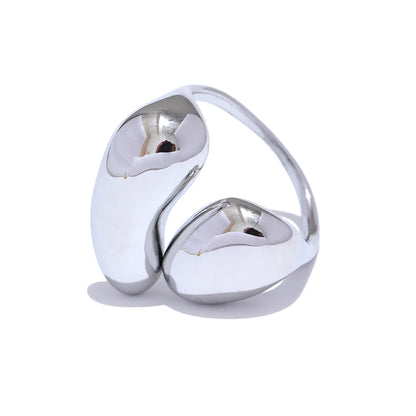 Liquid Twin Dome Open Ring