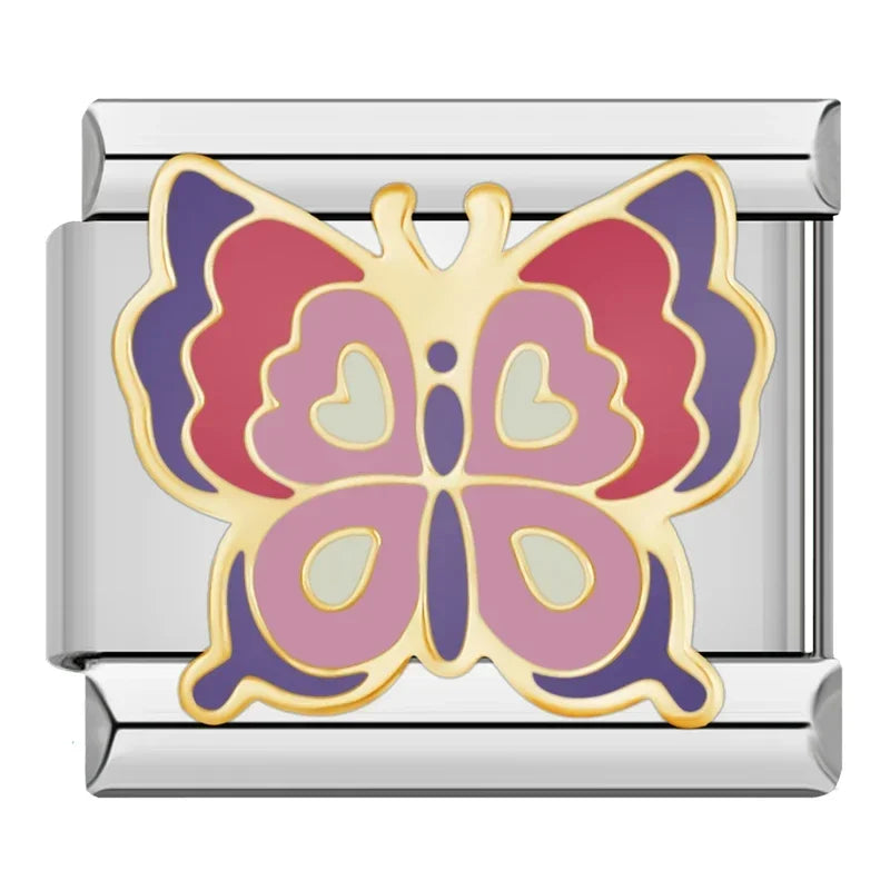 Gorgeous Pink Butterfly - Silver Charm - Charmris