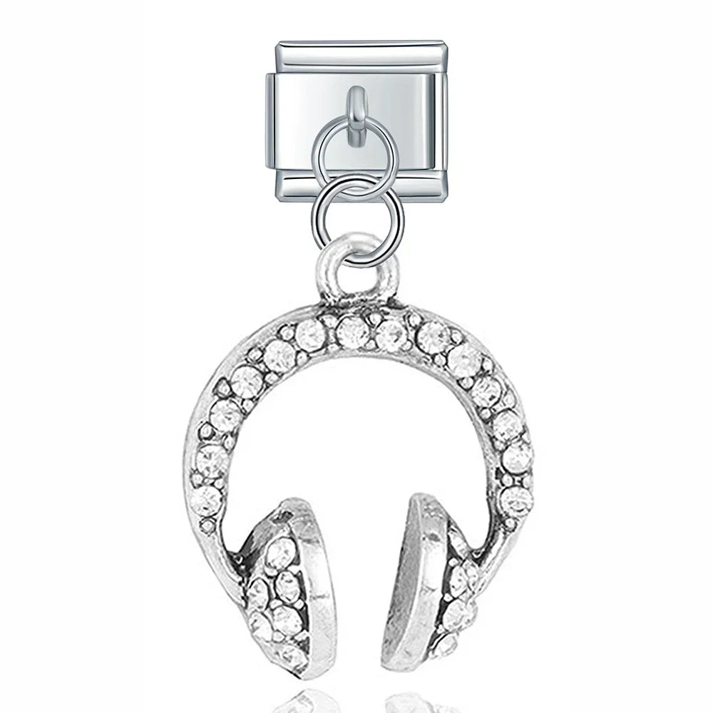 Stylish Headphones - Silver Pendant Charm - Charmris