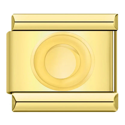 Golden Letter O - Gold Charm