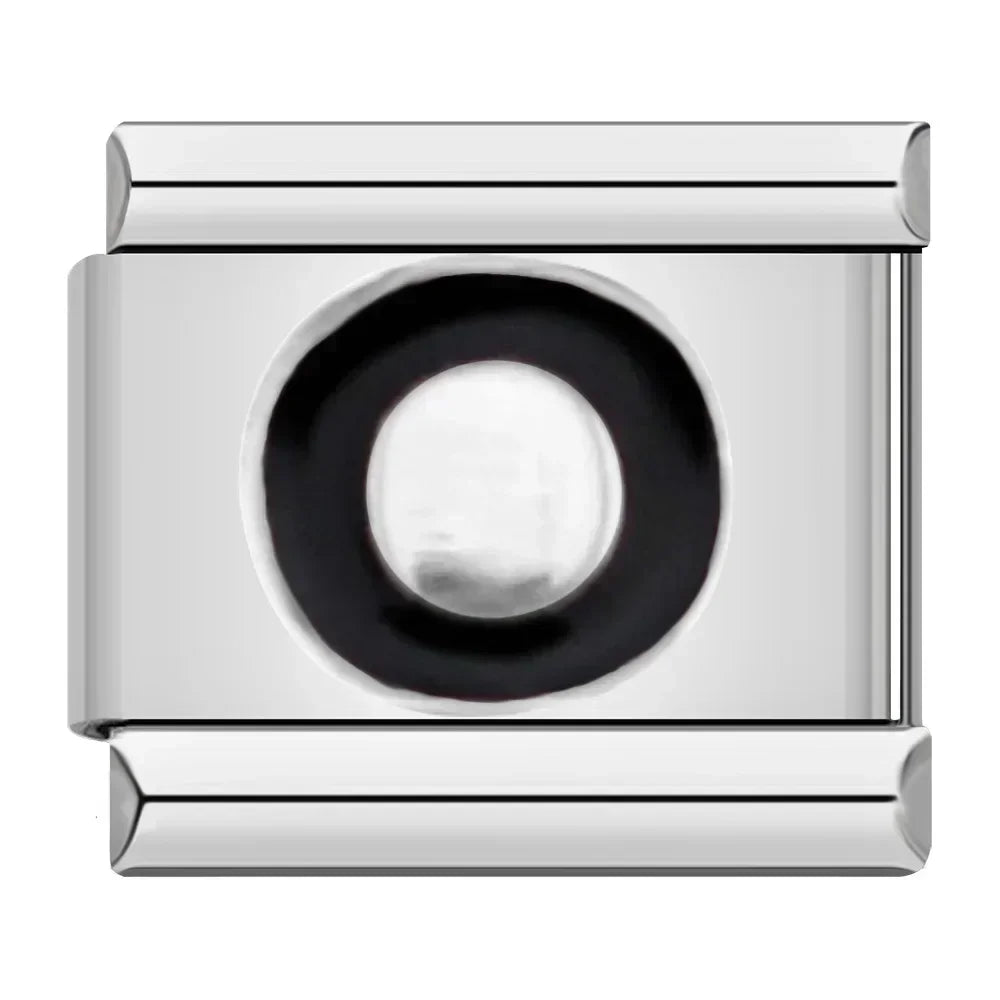 Black Letter O - Silver Charm - Charmris
