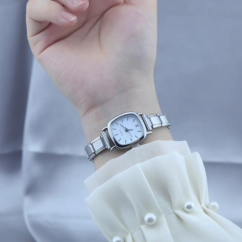 White Elegance Square Watches - Charmris