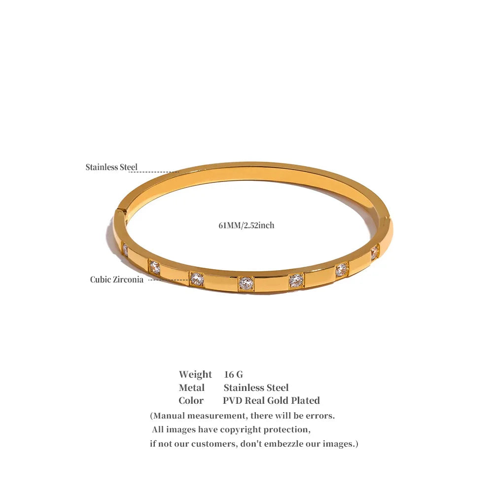 Stargaze Square Stone Hinged Bangle
