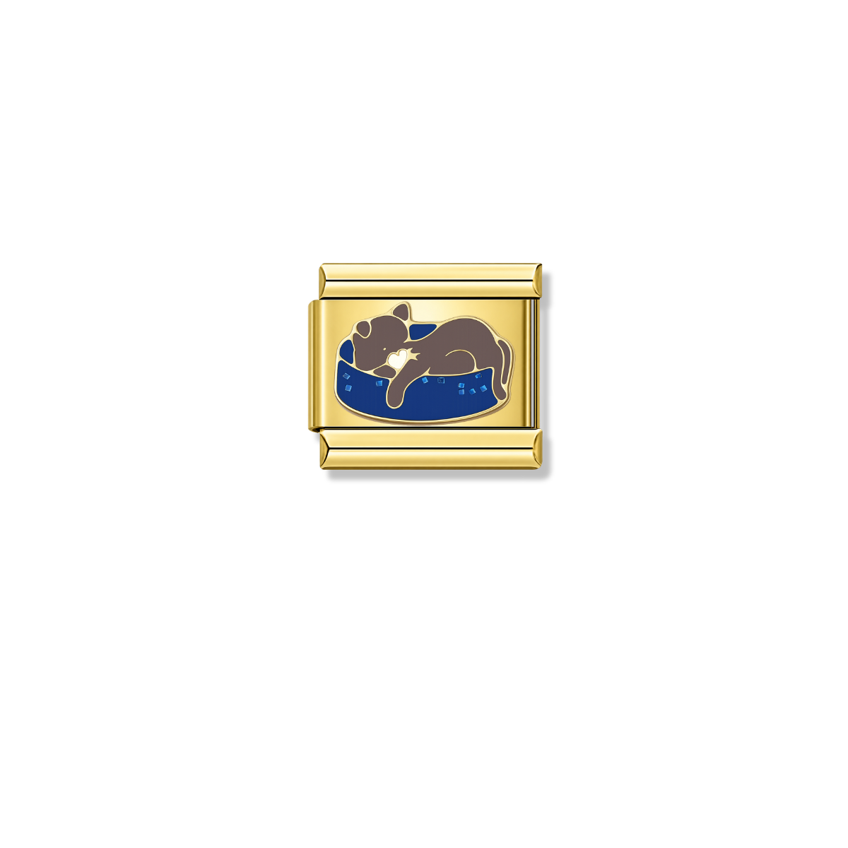 Sleepy Cat – gold Italian charm by Italycharm