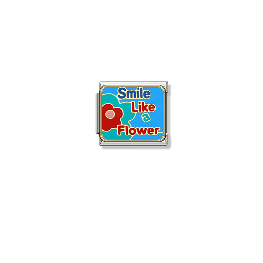 Smile Like a Flower – silver Italian charm by Italycharm