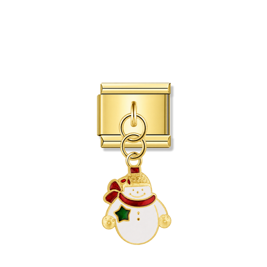 Snowy Smile – gold Italian pendant charm by Italycharm