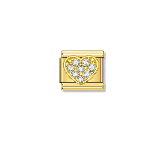 Sparkling Heart – gold Italian charm by Italycharm