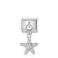 Sparkling Starfish with CZ - Silver Pendant Charm
