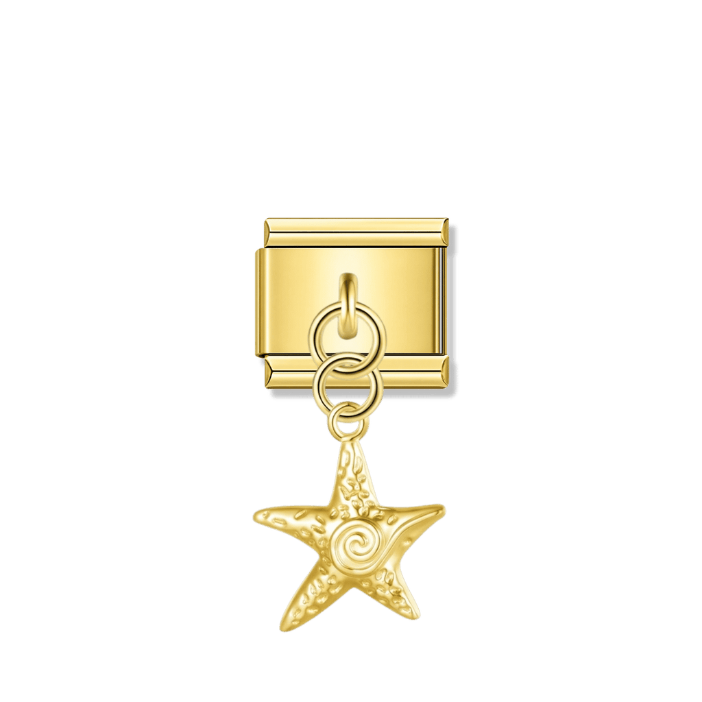 Starfish Spiral – Gold Italian Pendant Charm