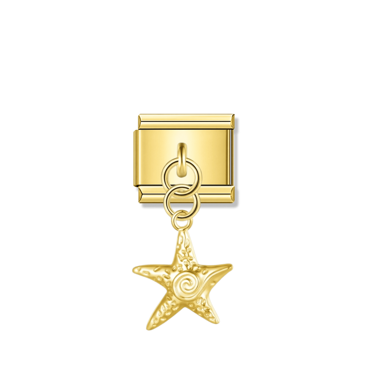 Starfish Spiral – Gold Italian Pendant Charm