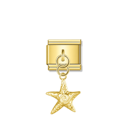 Starfish Spiral – Gold Italian Pendant Charm – Italian charm by Italycharm