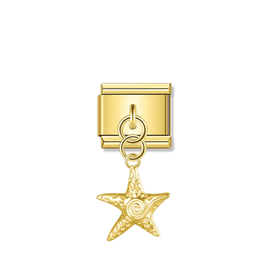 Starfish Spiral – Gold Italian Pendant Charm – Italian charm by Italycharm