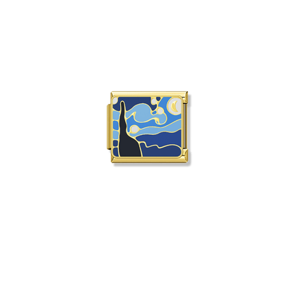 Starry Night – gold Italian charm by Italycharm