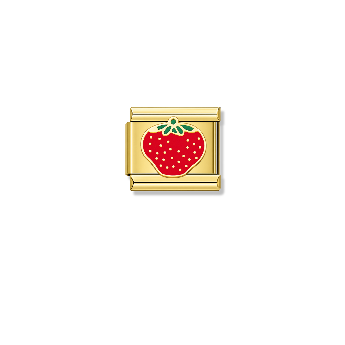 Strawberry – gold Italian charm by Italycharm