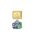 Summer Suitcase – Gold Italian Pendant Charm