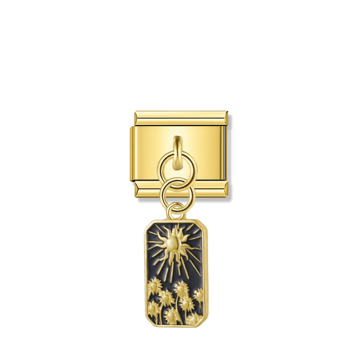 Sunflower Dreamscape – gold Italian pendant charm by Italycharm