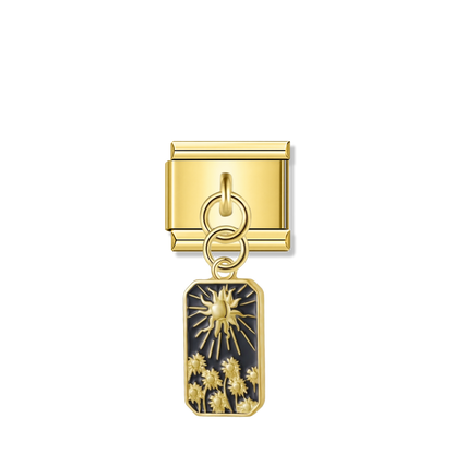 Sunflower Dreamscape – gold Italian pendant charm by Italycharm