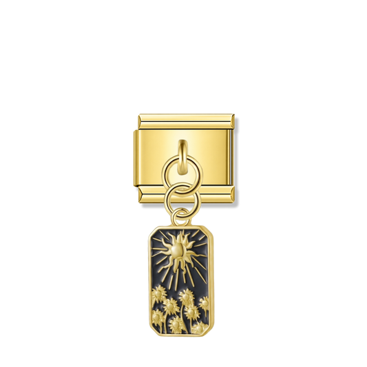 Sunflower Dreamscape – gold Italian pendant charm by Italycharm