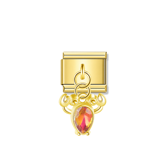 Sunset Teardrop Crab – gold Italian pendant charm by Italycharm