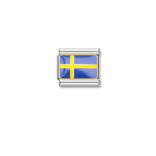 Sweden Flag – silver Italian charm by Italycharm
