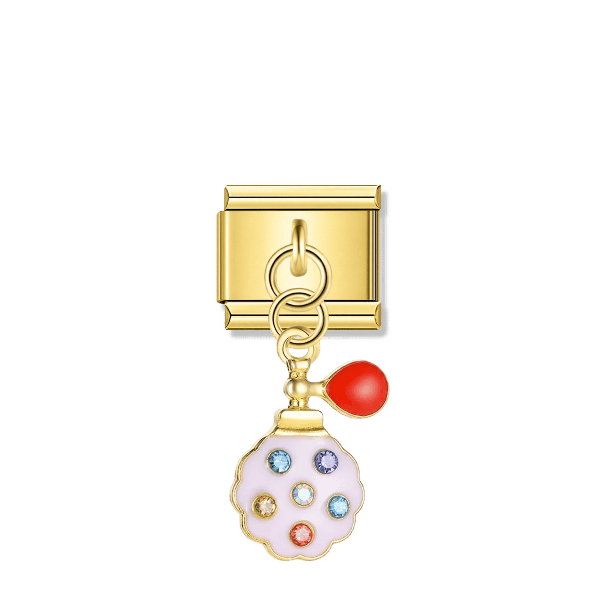 Sweet Perfume with CZ – gold Italian pendant charm by Italycharm