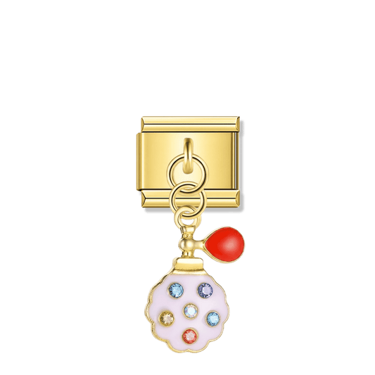 Sweet Perfume with CZ – gold Italian pendant charm by Italycharm