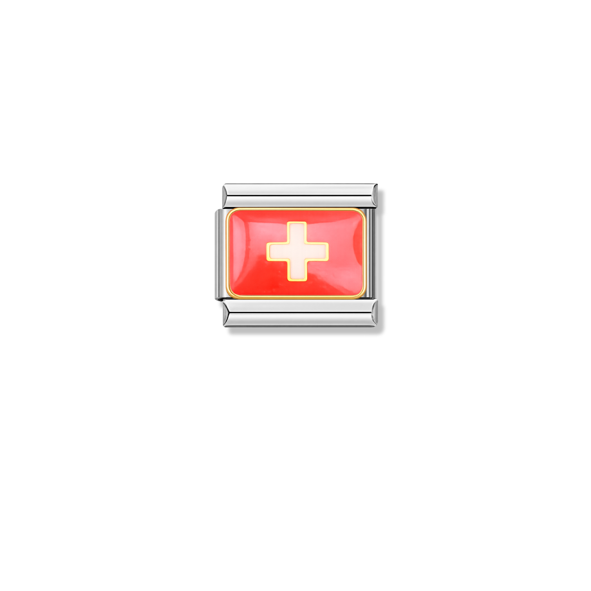 Switzerland Flag – silver Italian charm by Italycharm