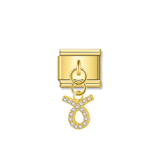Taurus with CZ – Gold Italian Pendant Charm – Italian charm by Italycharm