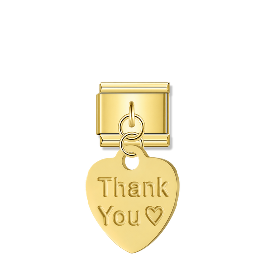 Thank You - Gold Italian Pendant Charm – Italian charm by Italycharm