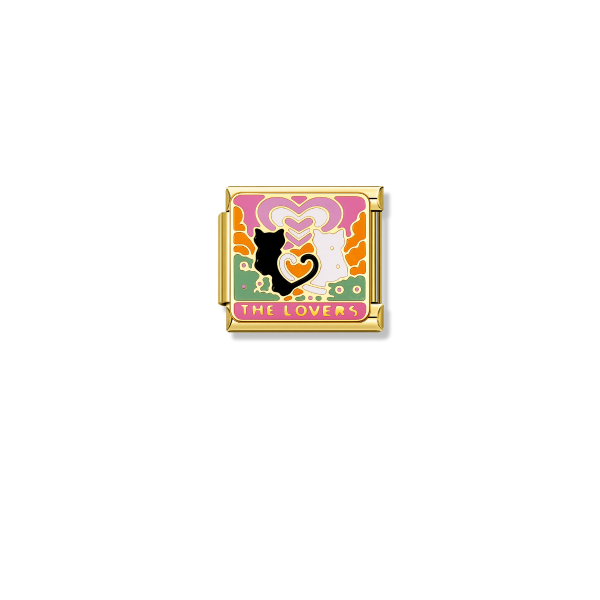 The Cat Lover – gold Italian charm by Italycharm