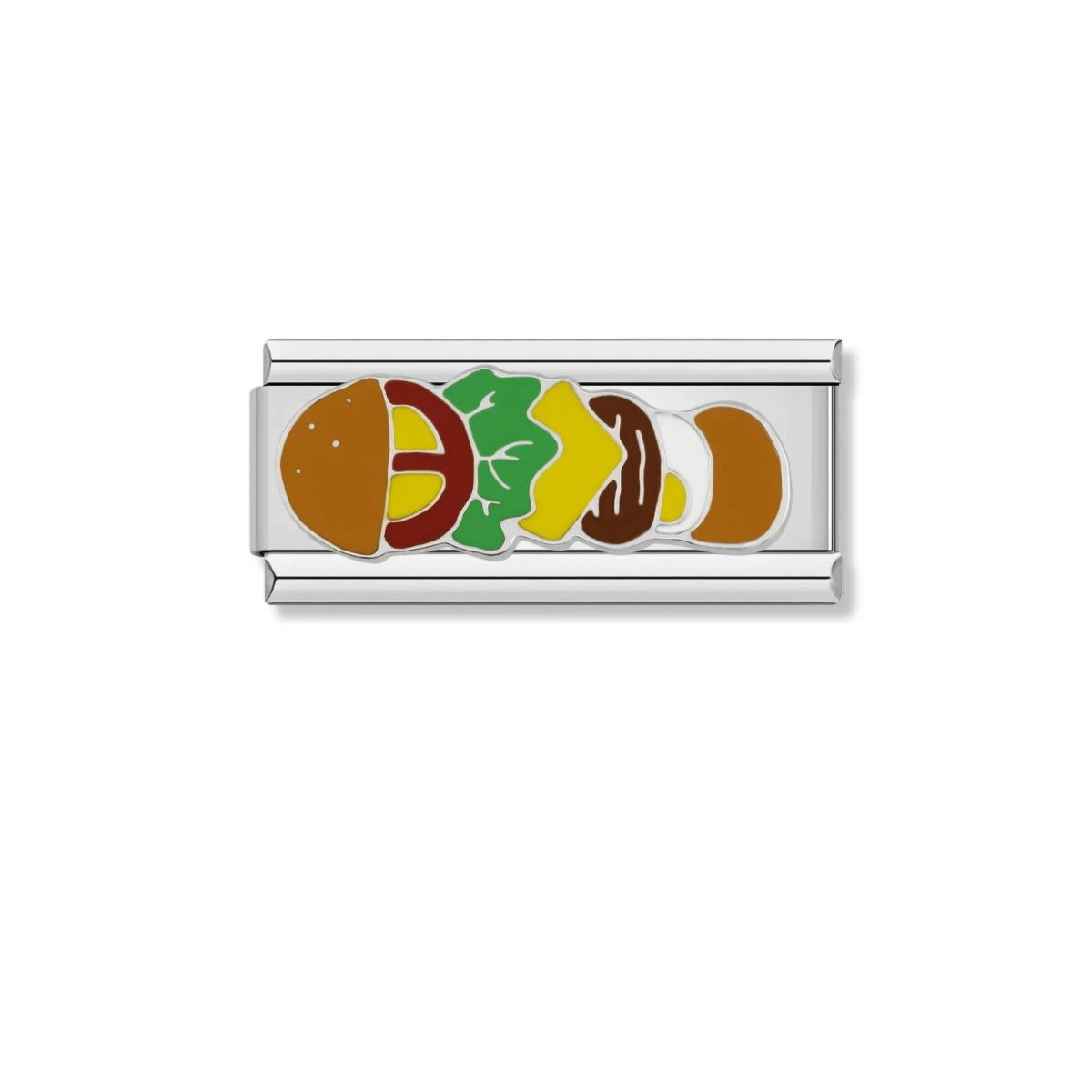 The Special Hamburger – silver Italian bar charm by Italycharm