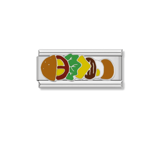 The Special Hamburger – silver Italian bar charm by Italycharm