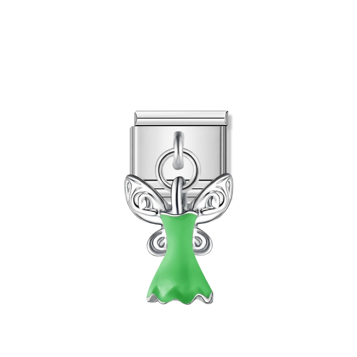 Tinker Bell Dress – silver Italian pendant charm by Italycharm
