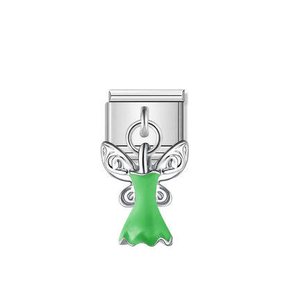 Tinker Bell Dress – silver Italian pendant charm by Italycharm
