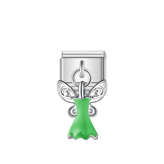 Tinker Bell Dress – silver Italian pendant charm by Italycharm