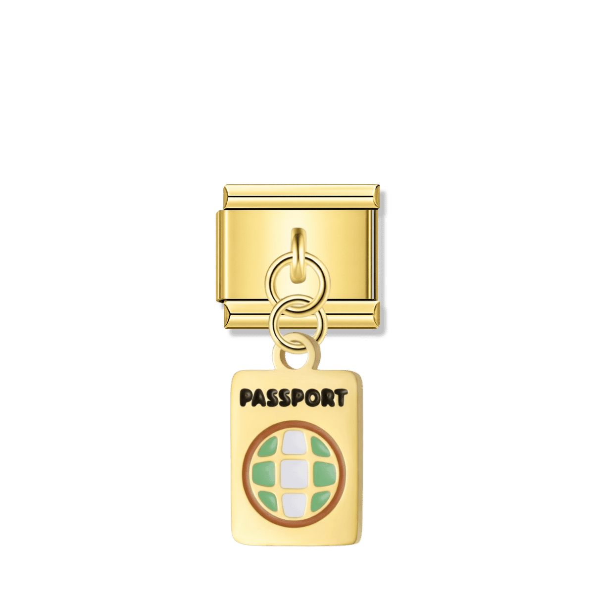 Travel Passport – Gold Italian Pendant Charm – Italian charm by Italycharm