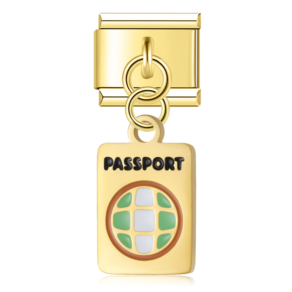 Travel Passport – Gold Italian Pendant Charm
