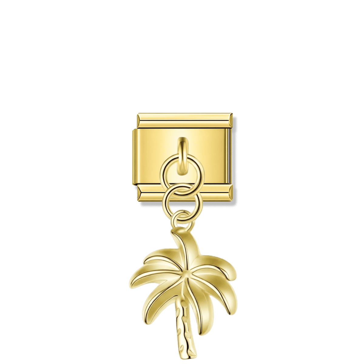 Tropical Coconut Tree – Gold Italian Pendant Charm