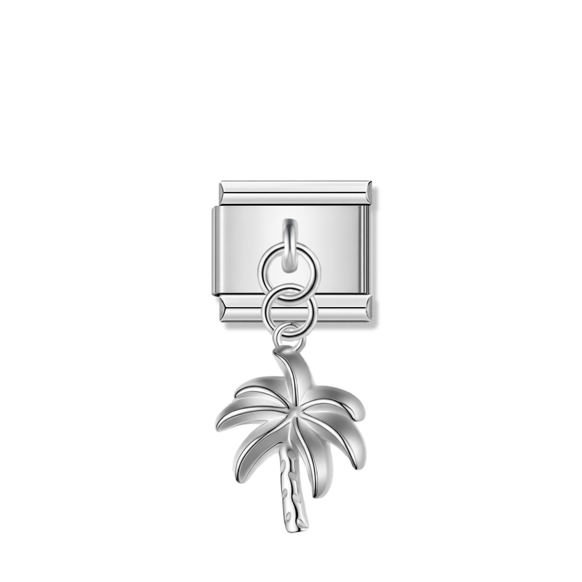 Tropical Coconut Tree – Silver Italian Pendant Charm