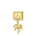Tropical Coconut Tree – Gold Italian Pendant Charm
