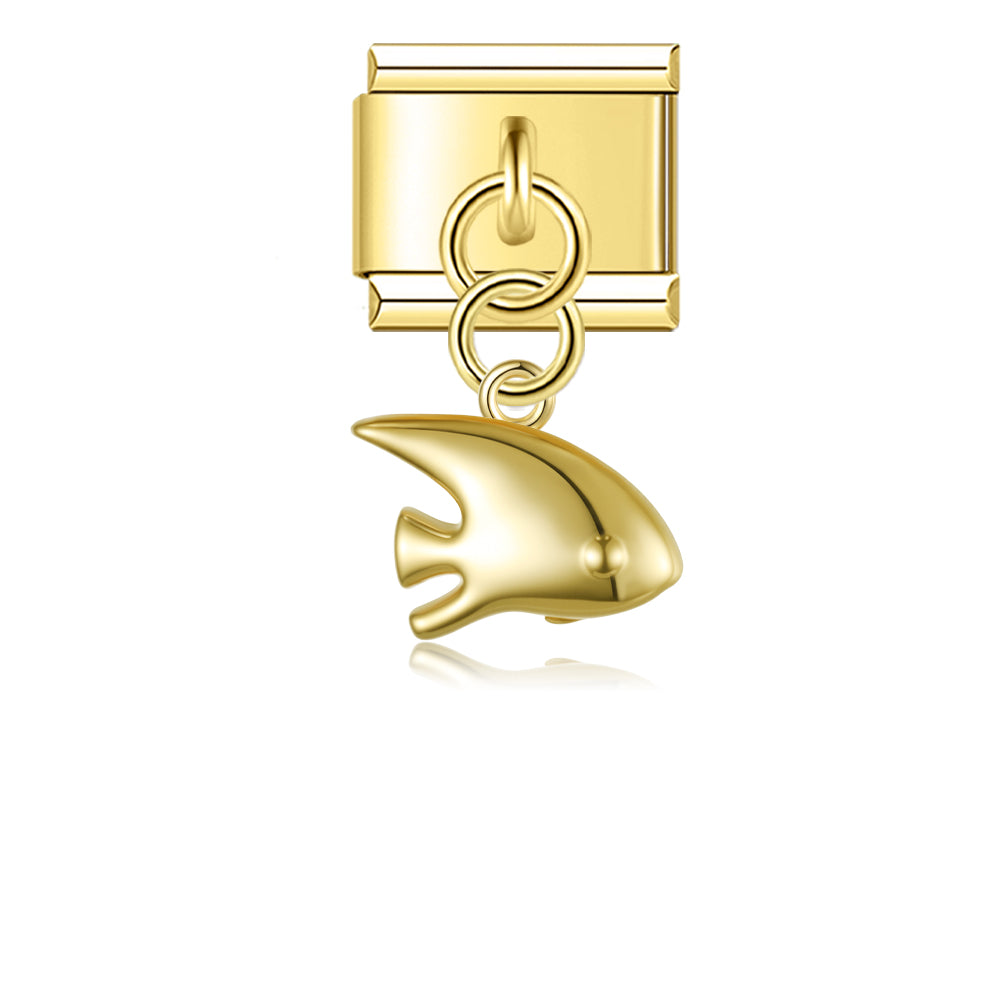 Tropical Fish – Gold Italian Pendant Charm