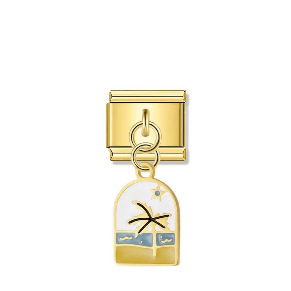 Tropical Sunset – Gold Italian Pendant Charm