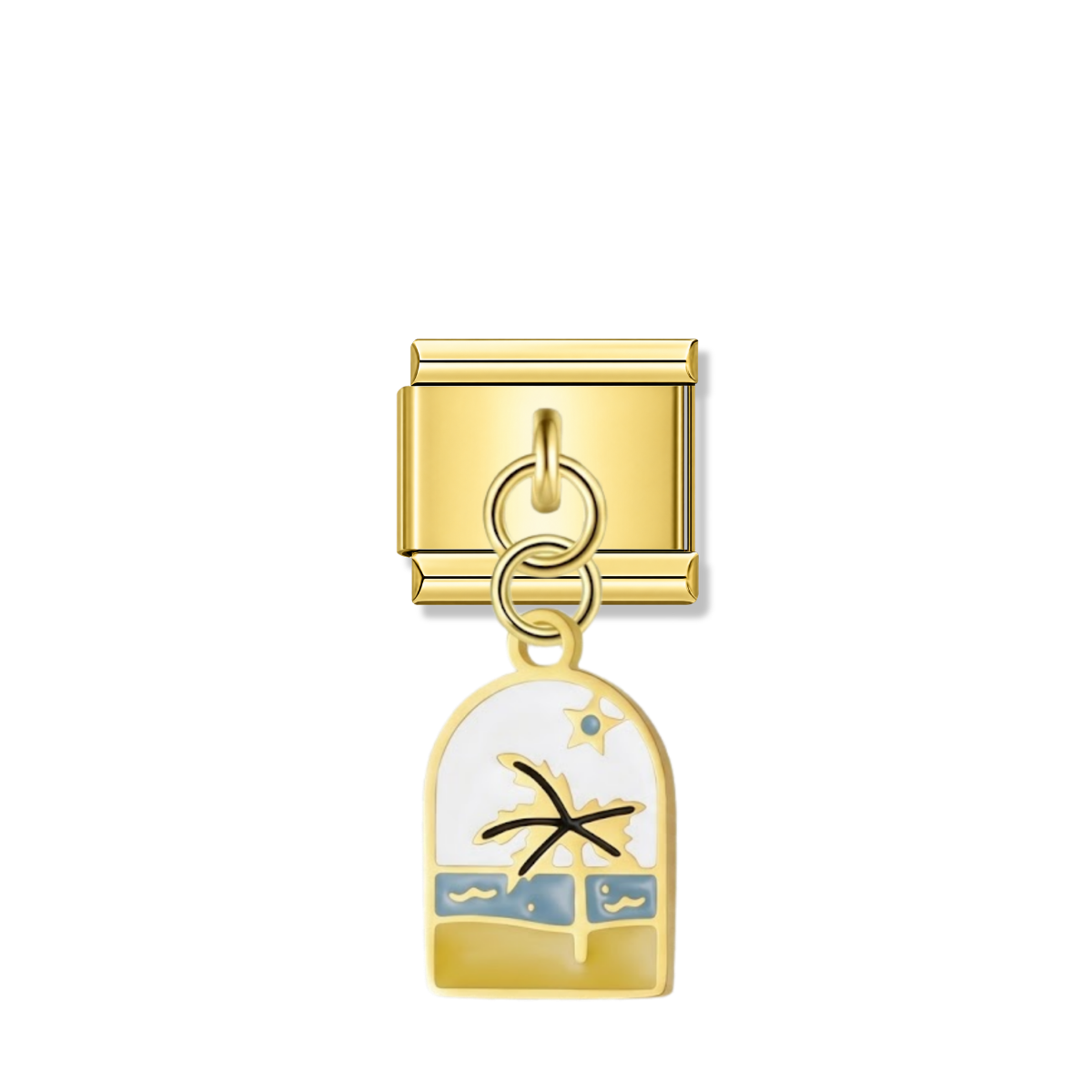 Tropical Sunset – Gold Italian Pendant Charm