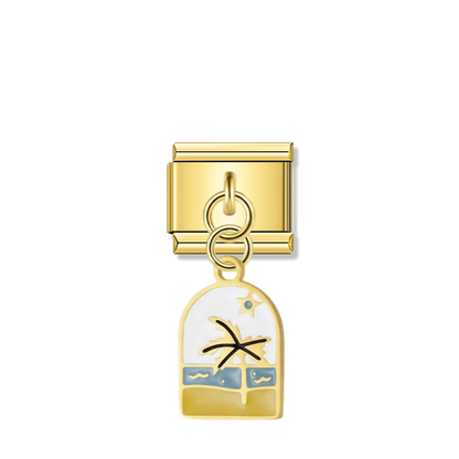 Tropical Sunset – Gold Italian Pendant Charm – Italian charm by Italycharm