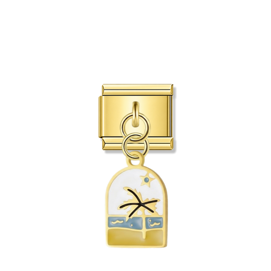 Tropical Sunset – Gold Italian Pendant Charm – Italian charm by Italycharm