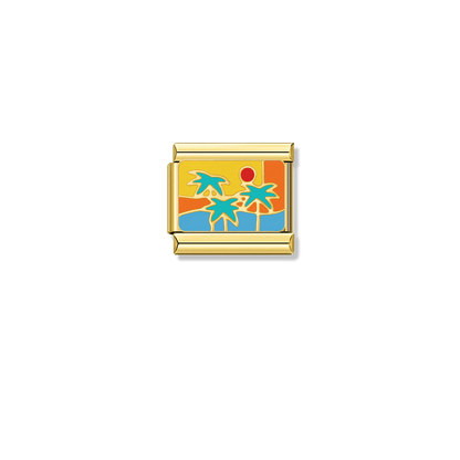 Tropical Twilight – gold Italian charm by Italycharm