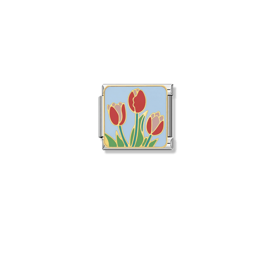 Tulips – silver Italian charm by Italycharm