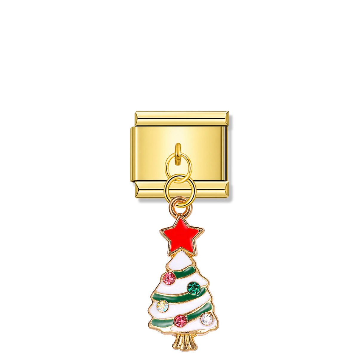 Twinkle Star Fir – gold Italian pendant charm by Italycharm